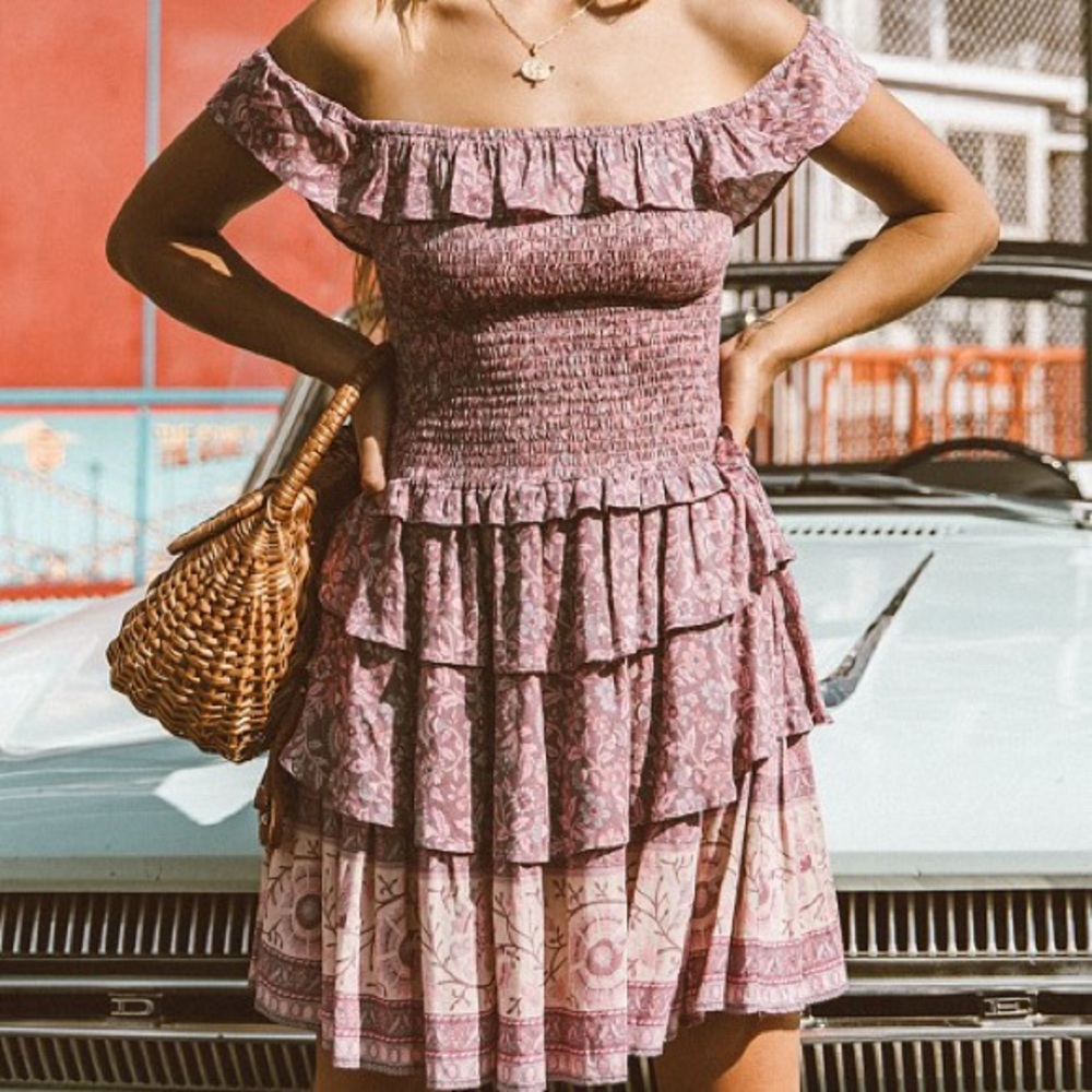 Floral Off-Shoulder Ruffle Dress